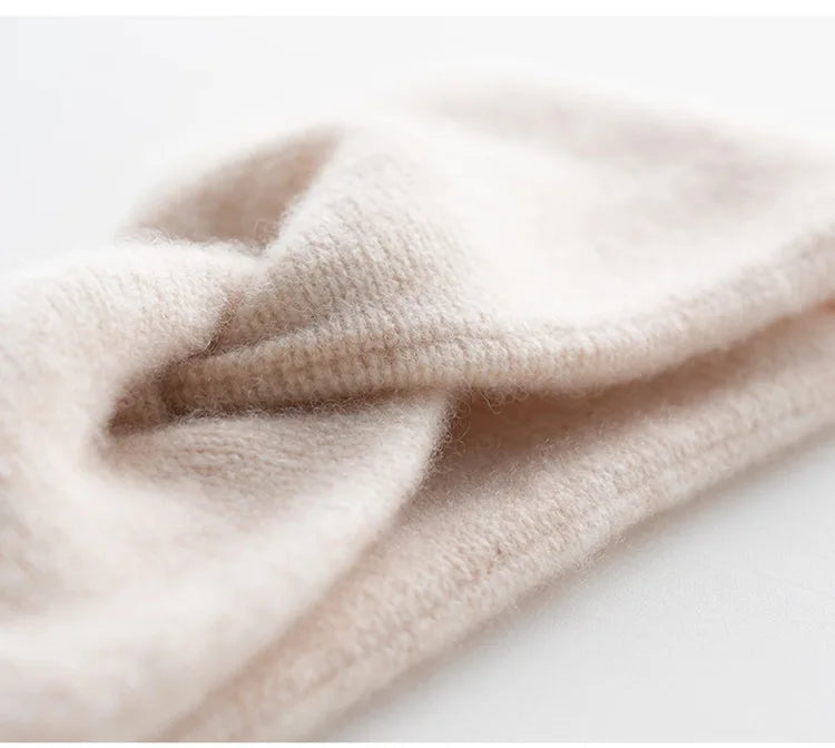 Knitted Cashmere Cross-Shaped Warm Headband