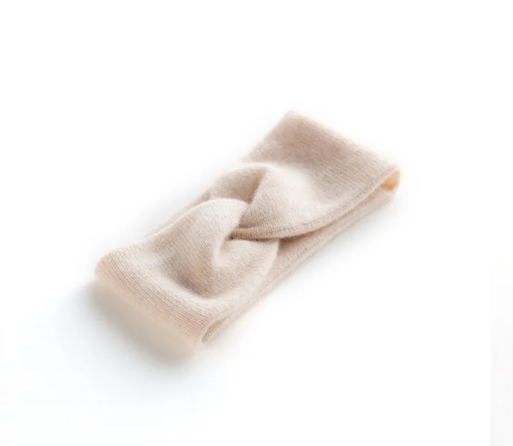 Knitted Cashmere Cross-Shaped Warm Headband