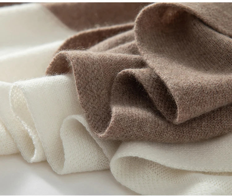 Cashmere Knitted Patchwork Colorful Scarf