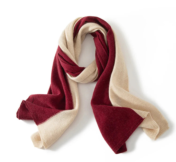 Cashmere Knitted Patchwork Colorful Scarf